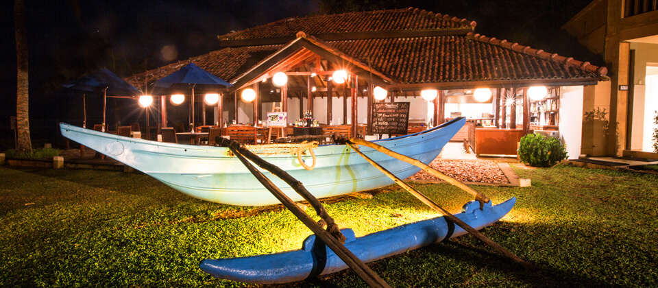 The seafood restaurant at The Palms Hotel, Beruwala